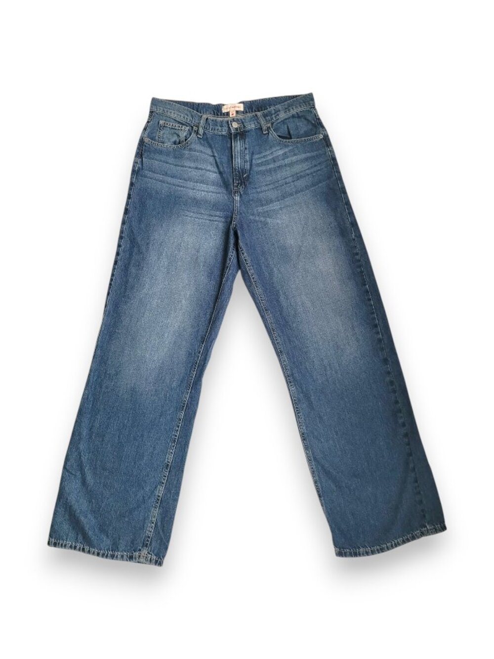 Lucky Brand Womens 12 31R High Rise Wide Leg Jeans Medium Wash 100% Cotton EUC